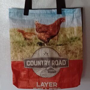 Upcycled Chicken  Animal Feed Bags tote Grocery bags